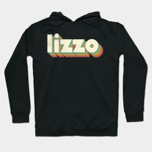 Retro Vintage Rainbow Lizzo Letters Distressed Style Hoodie